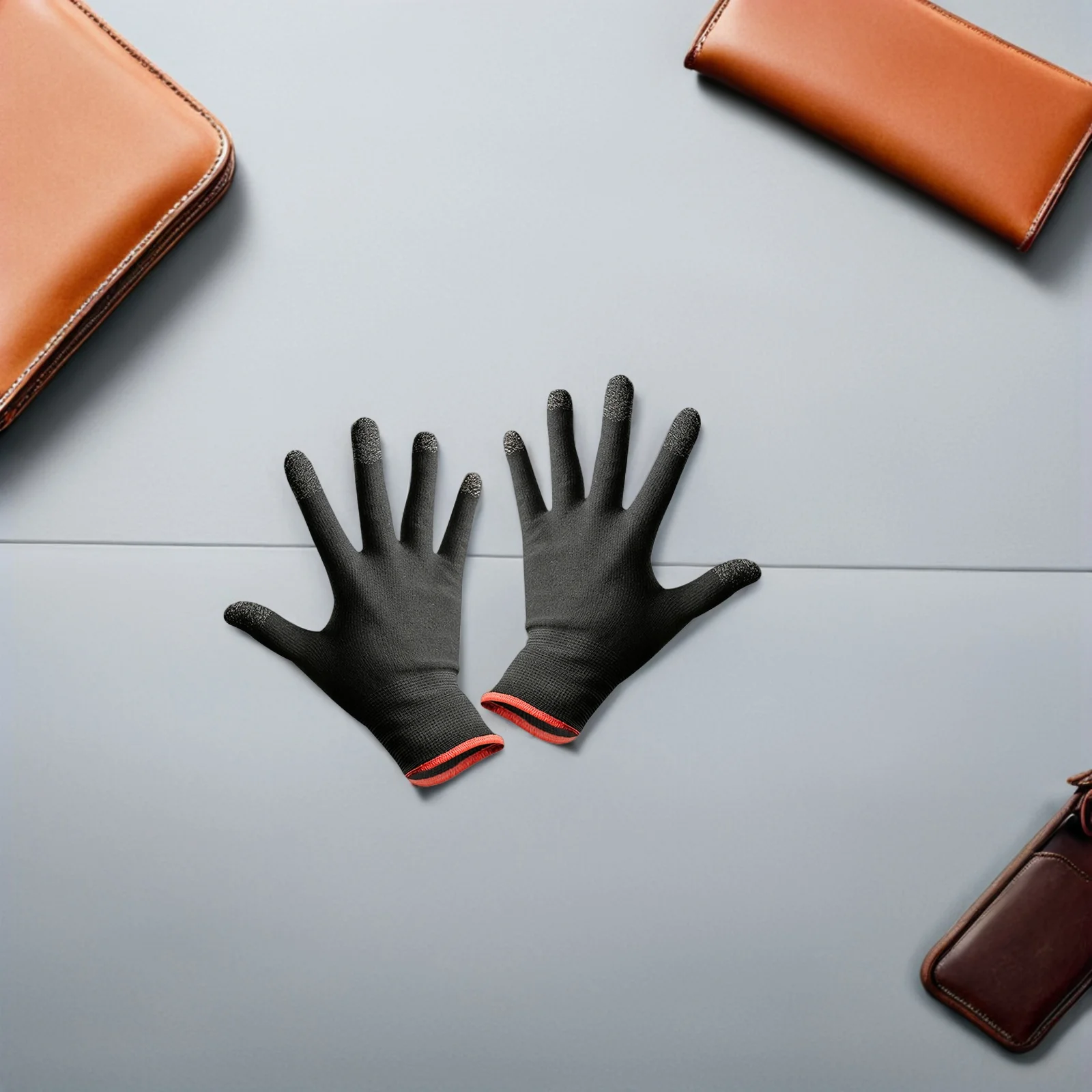 1 زوج قفازات ألعاب تعمل باللمس صديقة للبشرة امتصاص العرق عدم الانزلاق للهاتف المحمول الألعاب في الهواء الطلق تسلق الشمس