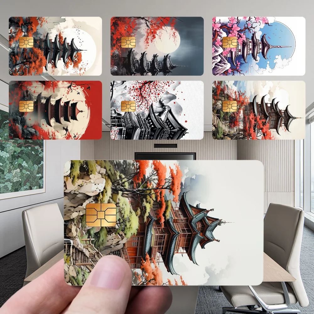 

Sakura T-Temple Art Stickers New Cartoon Card Debit Bank Charge Card Bus Metro Waterproof Sticker Decal Decoration