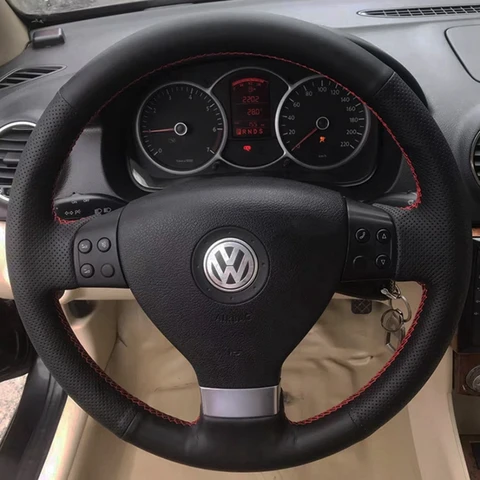 Для Volkswagen Golf 5 Mk5 Passat B6 Tiguan 2007 - 2011 оплетка чехол рулевого колеса автомобиля из микрофибры кожаные автомобильные аксессуары