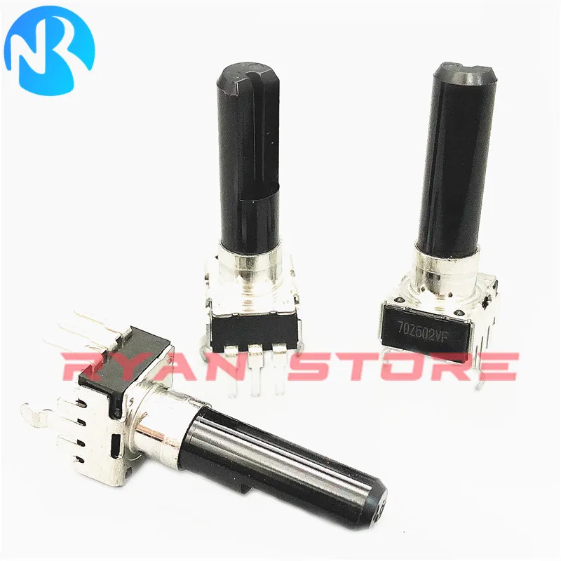 10 peças rk09 z10k z5k c10k b50k a10k b10k a20k b20k c20k 09 tipo 3 pinos potenciômetro único b50k 503 comprimento do eixo 23mm interruptor de volume