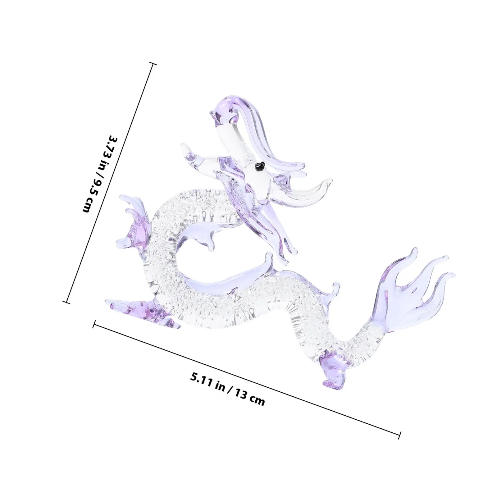 Transparent Crystal Zodiac Dragon Ornament Mini Desktop Sculpture Delicate Animal Crystal Decor Home Living Room Office
