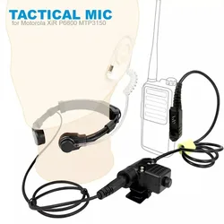 Tactical Heavy Duty PTT Neck Throat Mic for Motorola XiR P6600 P6620 DP2400 MTP3000 MTP3250 DEP550 MTP3550 MTP3100 MTP3150