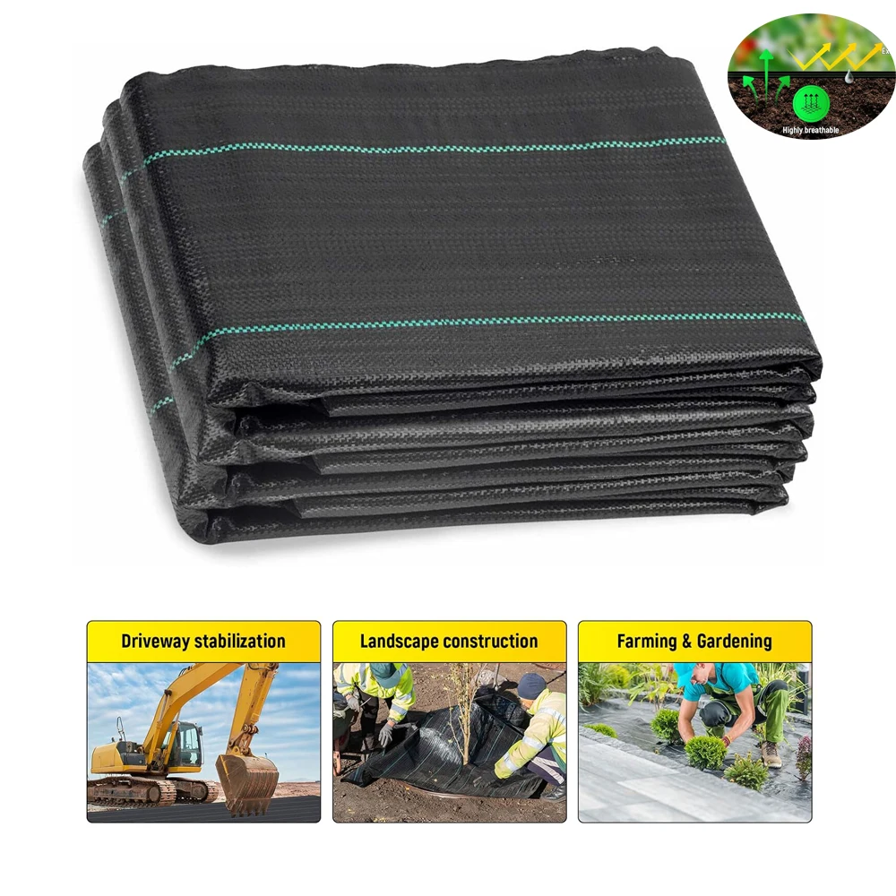 Weed Barrier Landscape Fabric Heavy Duty Geotextile Fabric High Permeability for Blocker Mat Driveway Garden Control Cloth