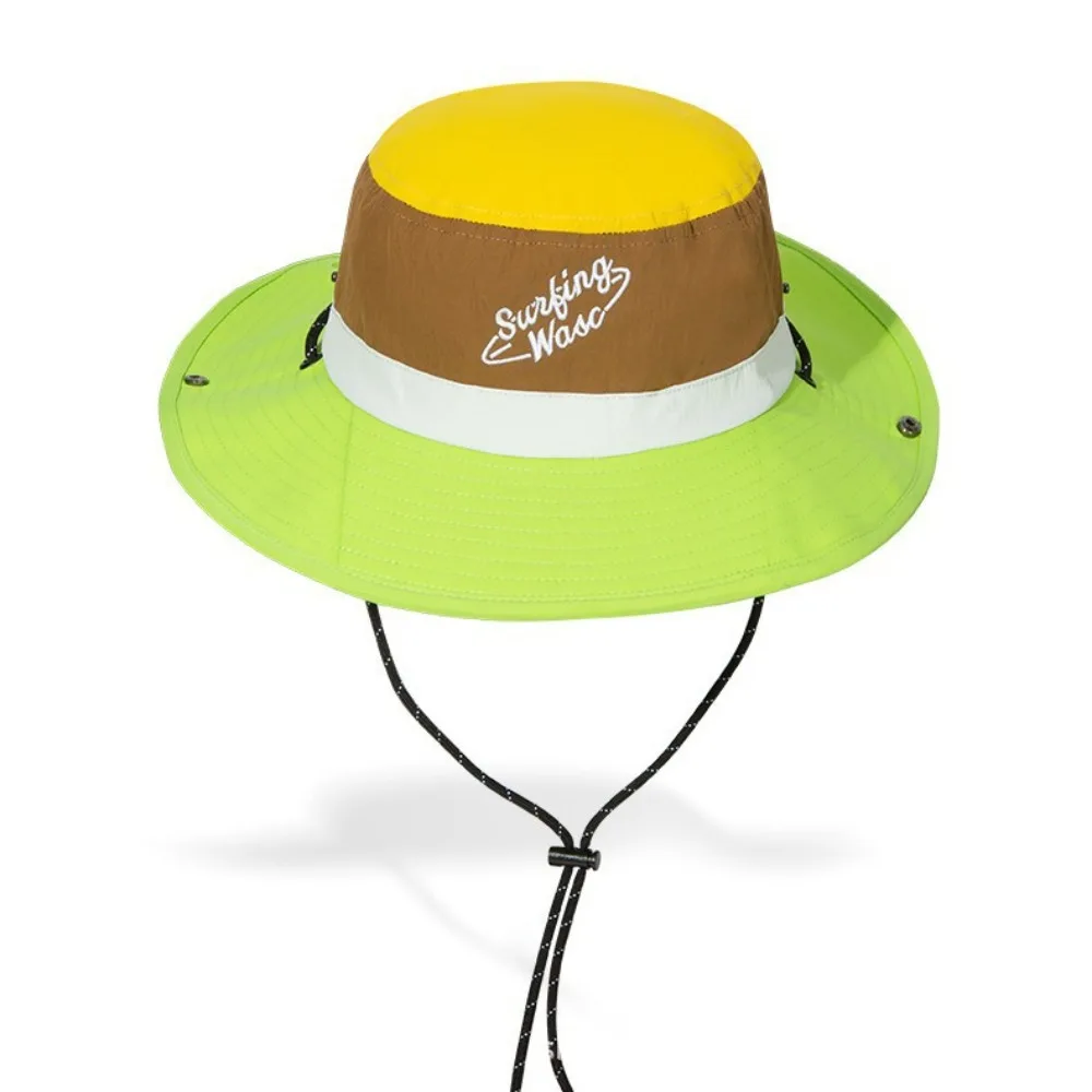 

Fashion Color Matching Denim Bucket Hat Big Brimmed Waterproof Fisherman Hat Visor Korean Style Panama Hat Camping