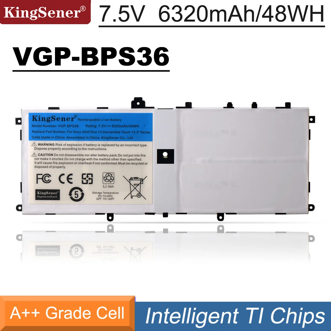 

KingSener VGP-BPS36 BPS36 Battery For SONY Vaio Duo 13 Convertible Touch 13.3" SVD13211CG SVD1323YCGW SVD132A14L SVD1321BPXB