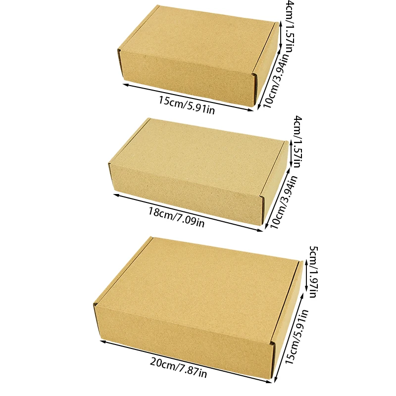 5pcs Brown Kraft Paperboard Small Gift Packaging Box Case for Christmas Birthday Wedding Party Favors Cardboard Boxes Multi Size