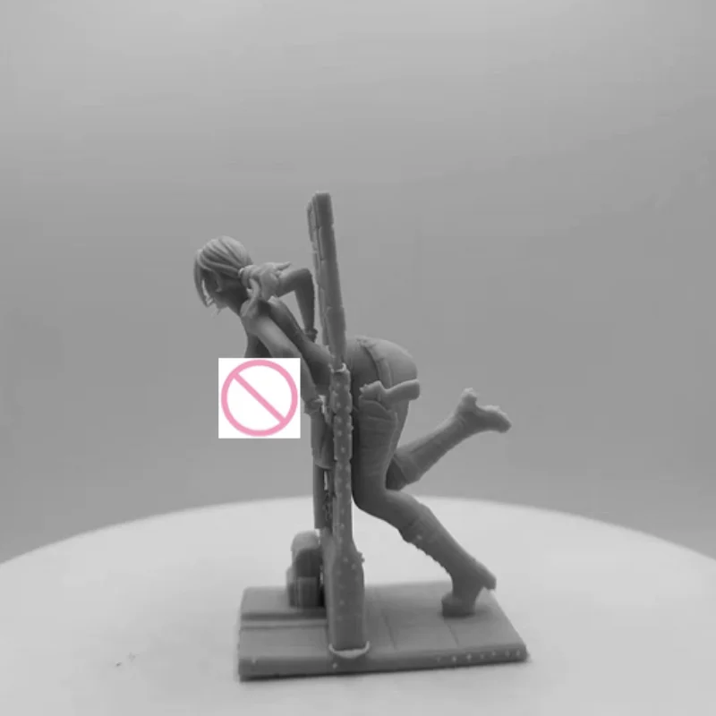 Cartoon Game Character NSFW 1/24 Scale Resin Figure Model Kit Height 64mm Stuck Girl Unassembled and Unpainted DIY Toy Diorama