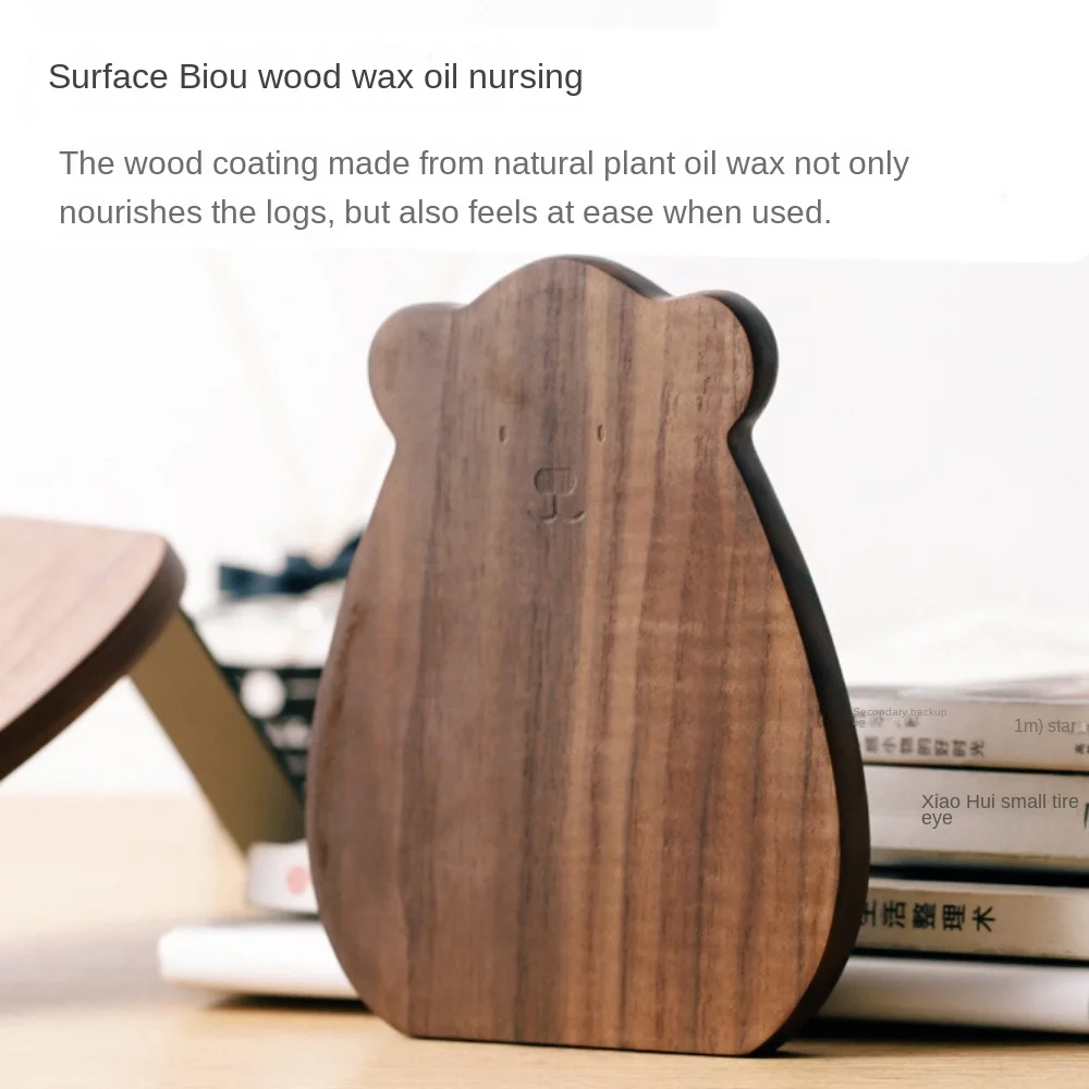 Book Holder Bear Wood Bookend Book Organizer Reusable Walnut L-shaped Desk Organizer Stationery Animal Shape