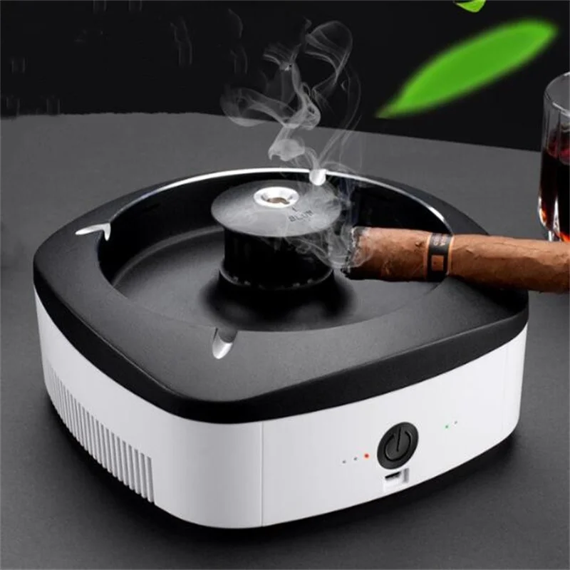 

Smart Cigar Ashtrays Luxury Anti-Odor Anti-Smoke Ashtray Smoke Eliminator Smoking Supplies Usb Air Purifier Smokeless Ash Tray