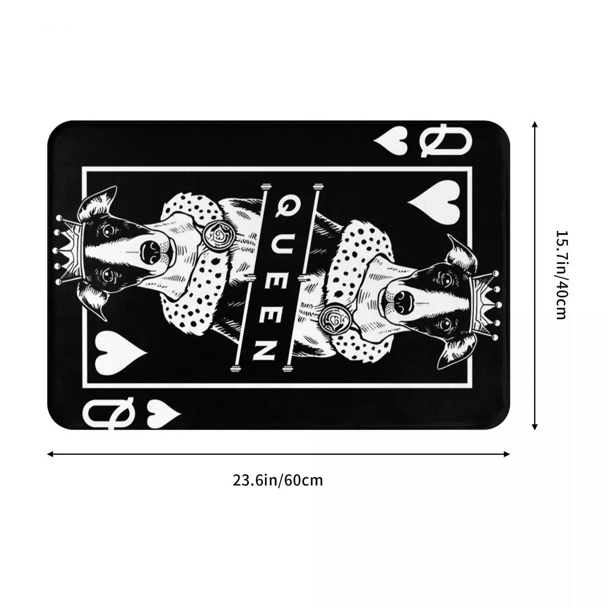 Whippet Queen Of Hearts Funny Dog Lover Card Pop Art Doormat Durable Carpet Rug Kitchen Entrance Home Floor Mat for Bedroom Mats