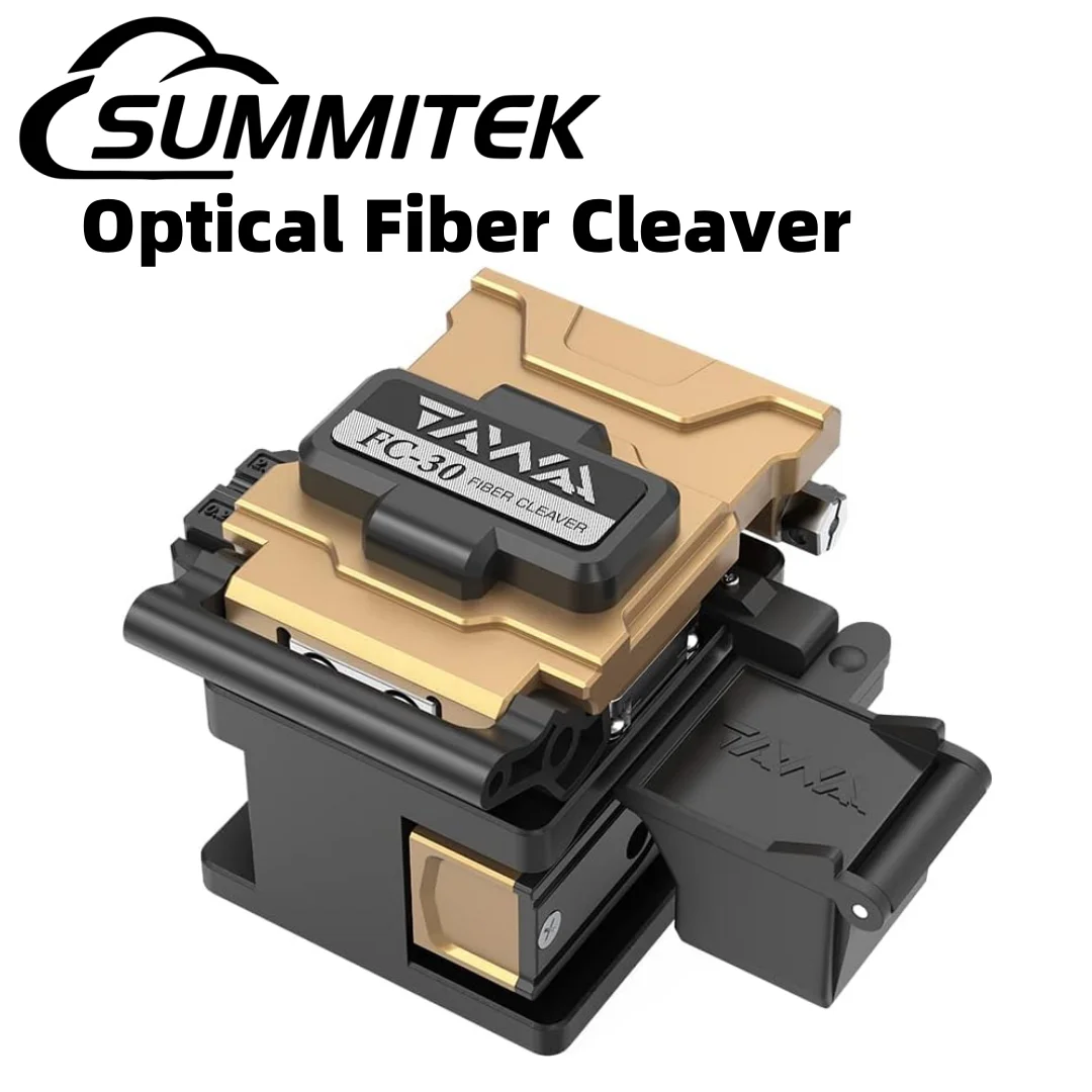 

Summitek FC-30 Optical Fiber Cleaver with Waste Bin+23 Cleaving Spots and 48000 Cleaves Fiber Cutter Tool FTTH Double Fixtures