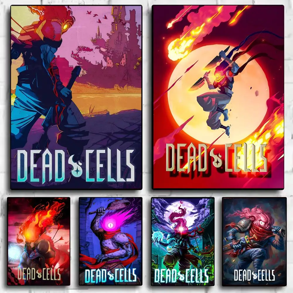 D-Dead Cells Game Poster HD Wall Stickers Mural Self-Adhesive Decals Home Decor Bedroom & Living Room Gift Idea