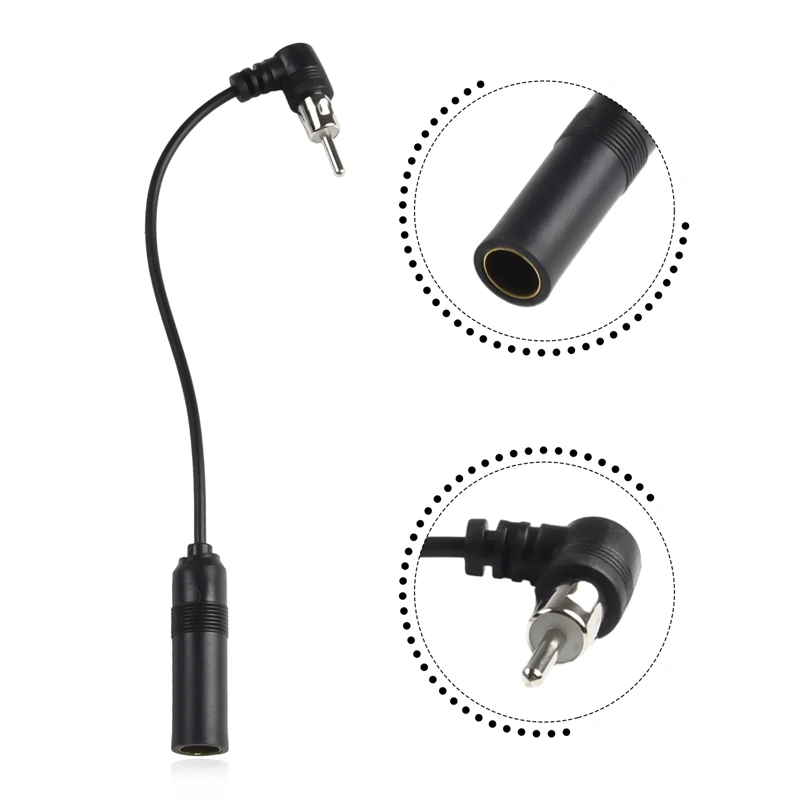Car Stereo Audio Radio Antenna Adapter Vehicle FM/AM Radio Aerial Extension Car General Elbow Antenna Male To Female Plug Cable