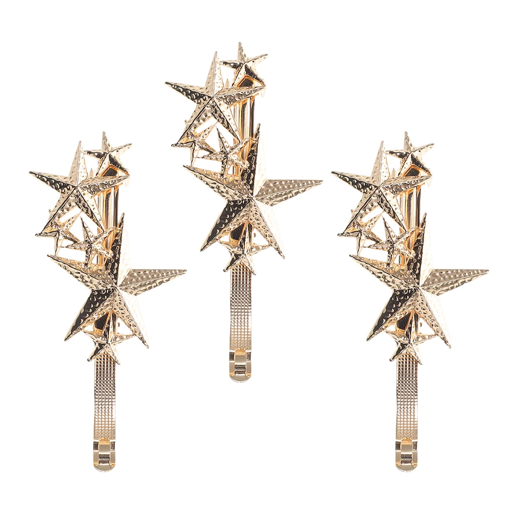 

3Pcs Star Clips Irregular Alloy Star Hair Clamps Pentagram Bobby Pins Durable Women Hair Accessories Trendy Ornaments