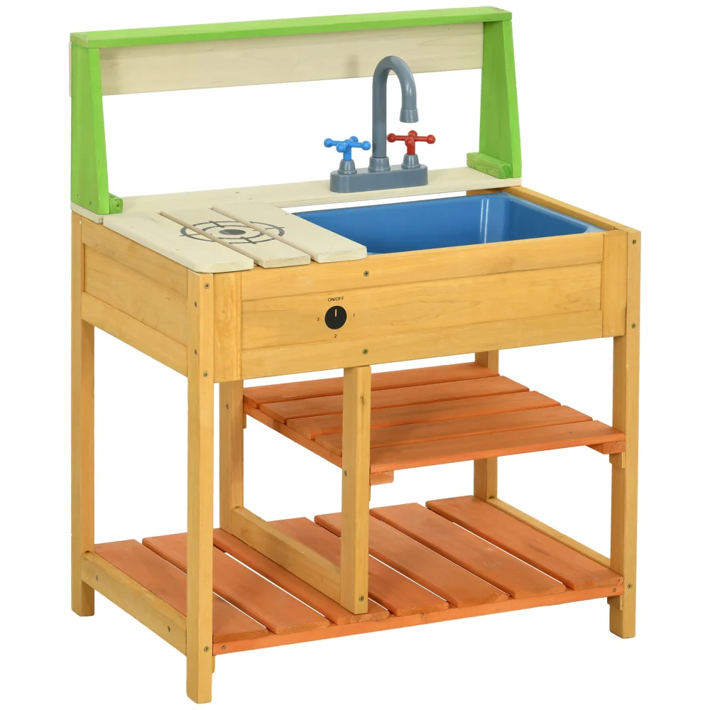 Ensemble de jeu de cuisine en bois pour enfants, étagères de rangement, jouets de jeu réalistes, meubles et évier, extérieur, boue, cadeau