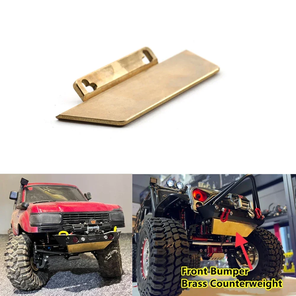 

Heavy Duty Brass Front Bumper Weight - Performance Upgrade for TRX4 SCX10 D90 RXZ10 1/10 Crawlers