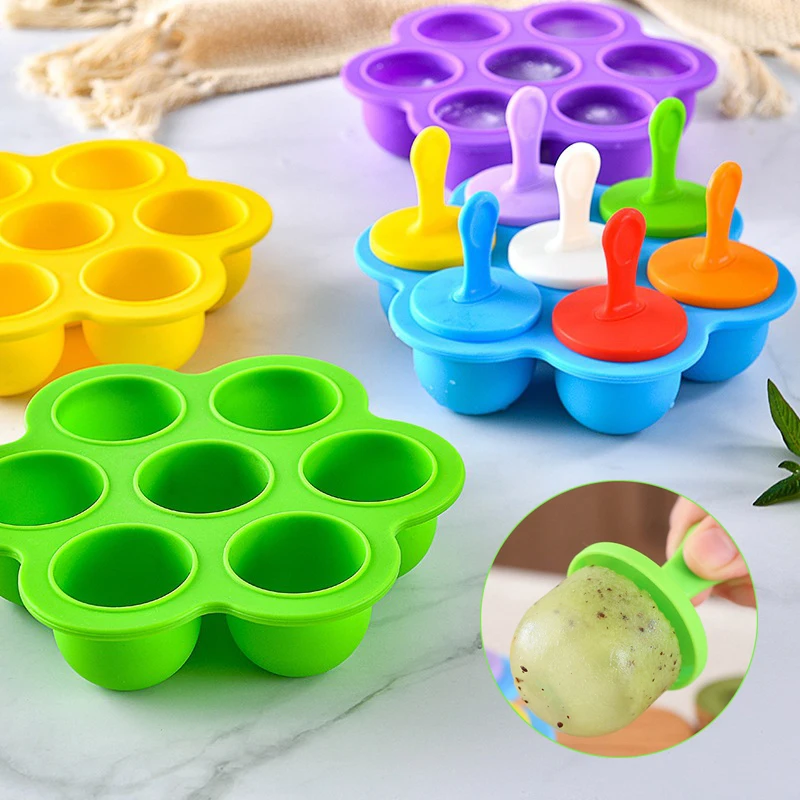 

Silicone Popsicle Mould Children's Food Supplement Box High Temperature Resistance Silicone Ice Cream Chocolate Mould