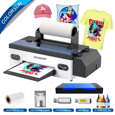 Colorsun A3 DTF Printer For Epson R1390 Impressora A3 dtf T-shirt Printing Machine Direct to Film Printers For T-Shirt Hoodies