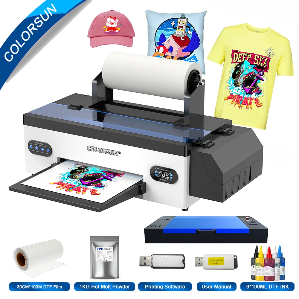 Imagem -01 - Colorsun-impressora Dtf para T-shirt Máquina de Impressão para Epson Hoodies Fabric a3 R1390 a3 Dtf