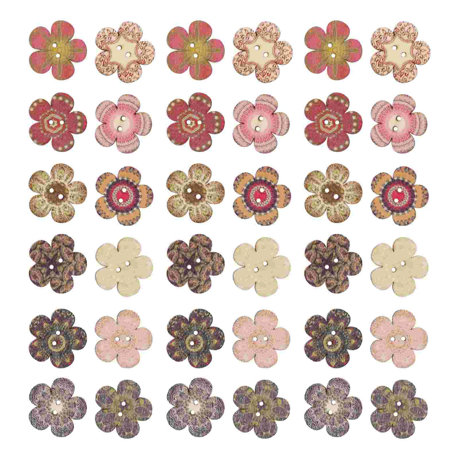 Creatieve jasknoppen Vintage Decor Bloem Kinderdoek Kleding DIY Kleurrijke gekleurde tekening