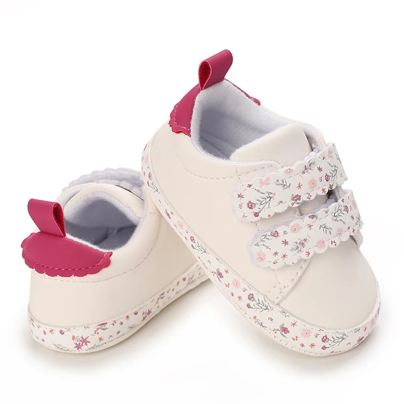 Weiße Prinzessinnenschuhe mit Blumenmuster, lässige Lauflernschuhe für Babys und Kleinkinder von 0-18 Monaten – Detail 8
