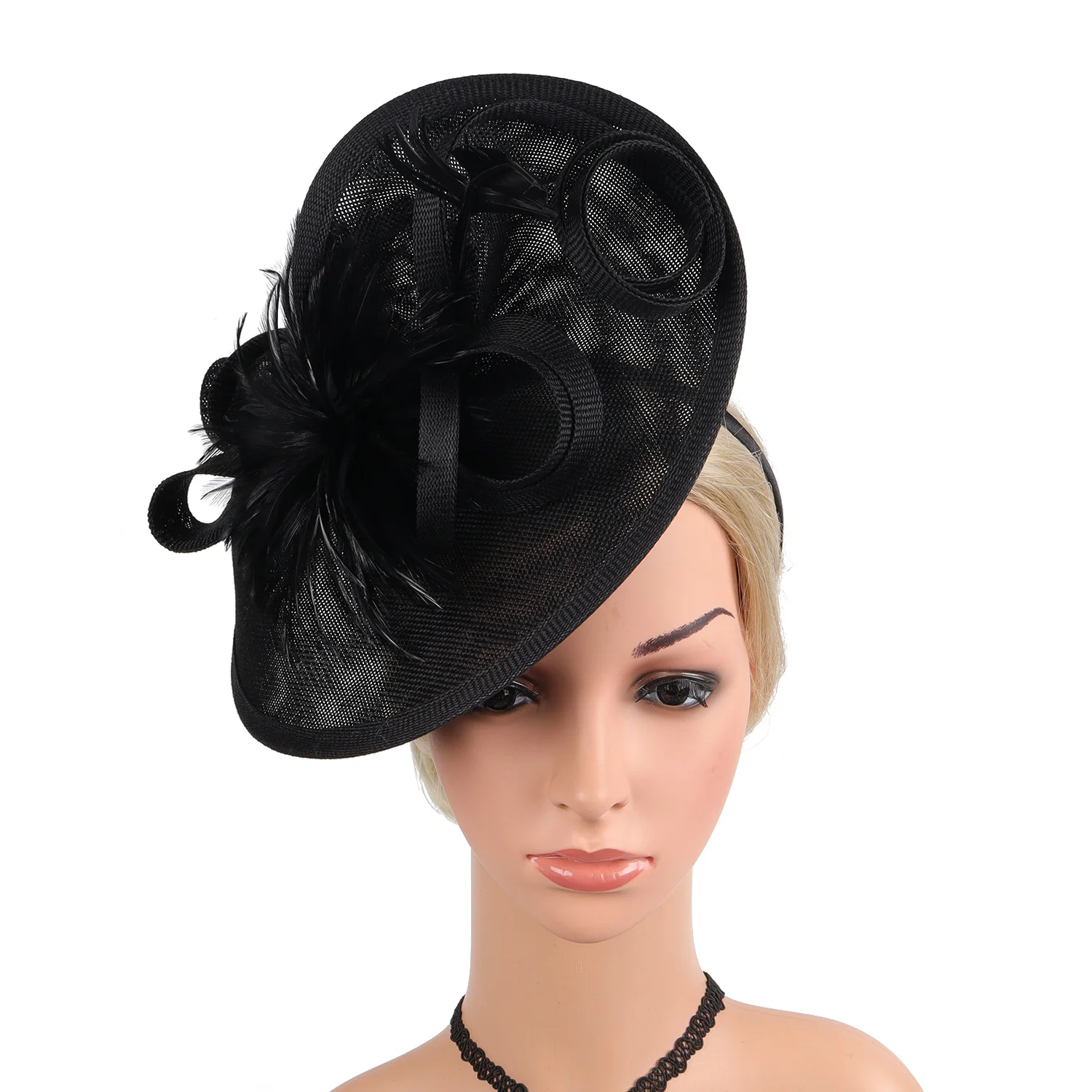 2026 Eleganter Fascinator-Hut für Damen – Teeparty, Kentucky Derby, Pillbox-Hut mit Feder und Blume, für Hochzeit und Cocktailpartys – Detail 9
