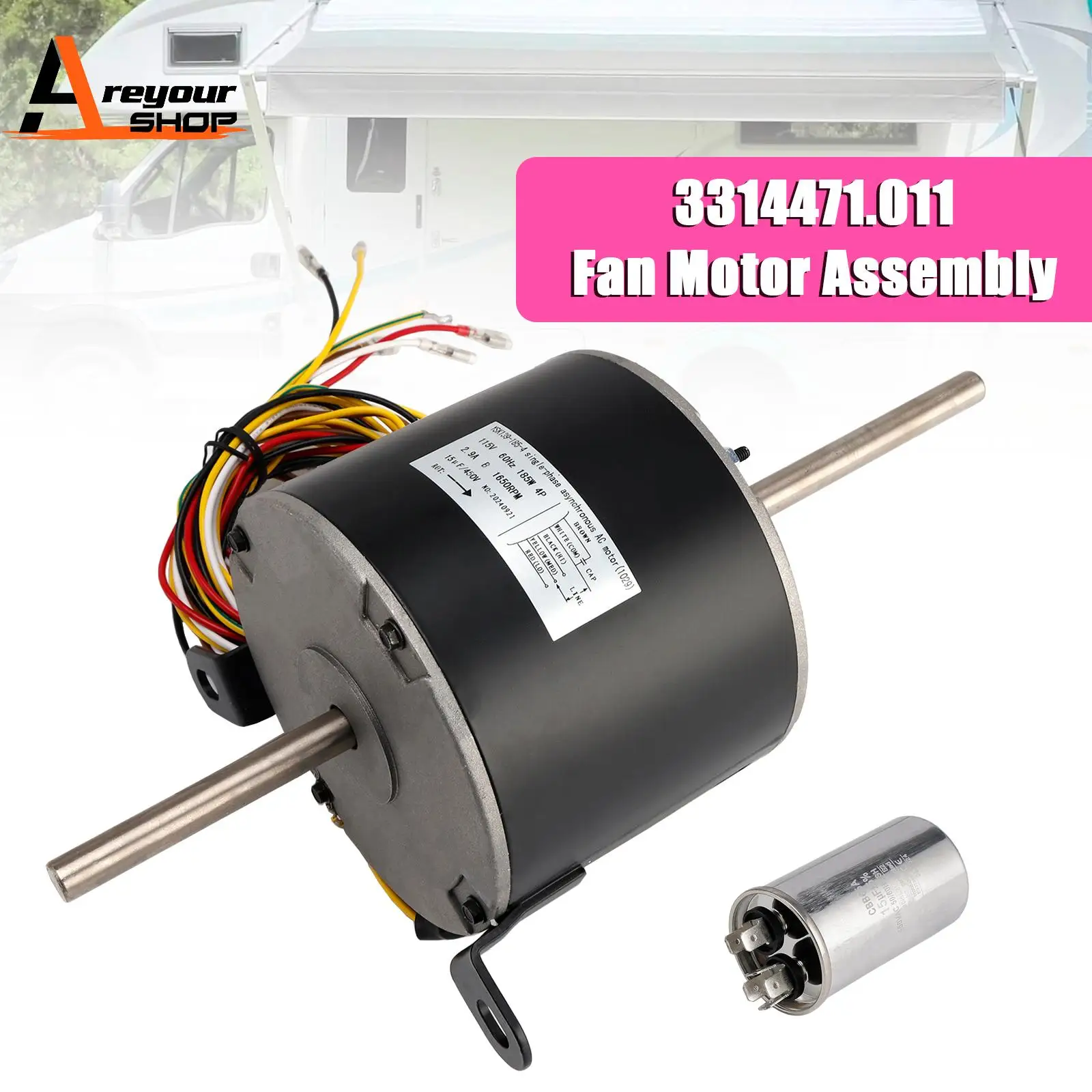 

3314471.011 Fan Motor Assembly for Dometic Penguin II Replaces GENTEQ F48AE48A61