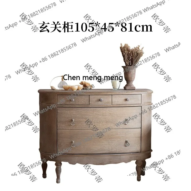 C88 البلد الأمريكي الصلبة الخشب الصدر خزانة تخزين صغيرة خزانة تخزين منزلية فرنسية بجانب السرير #3