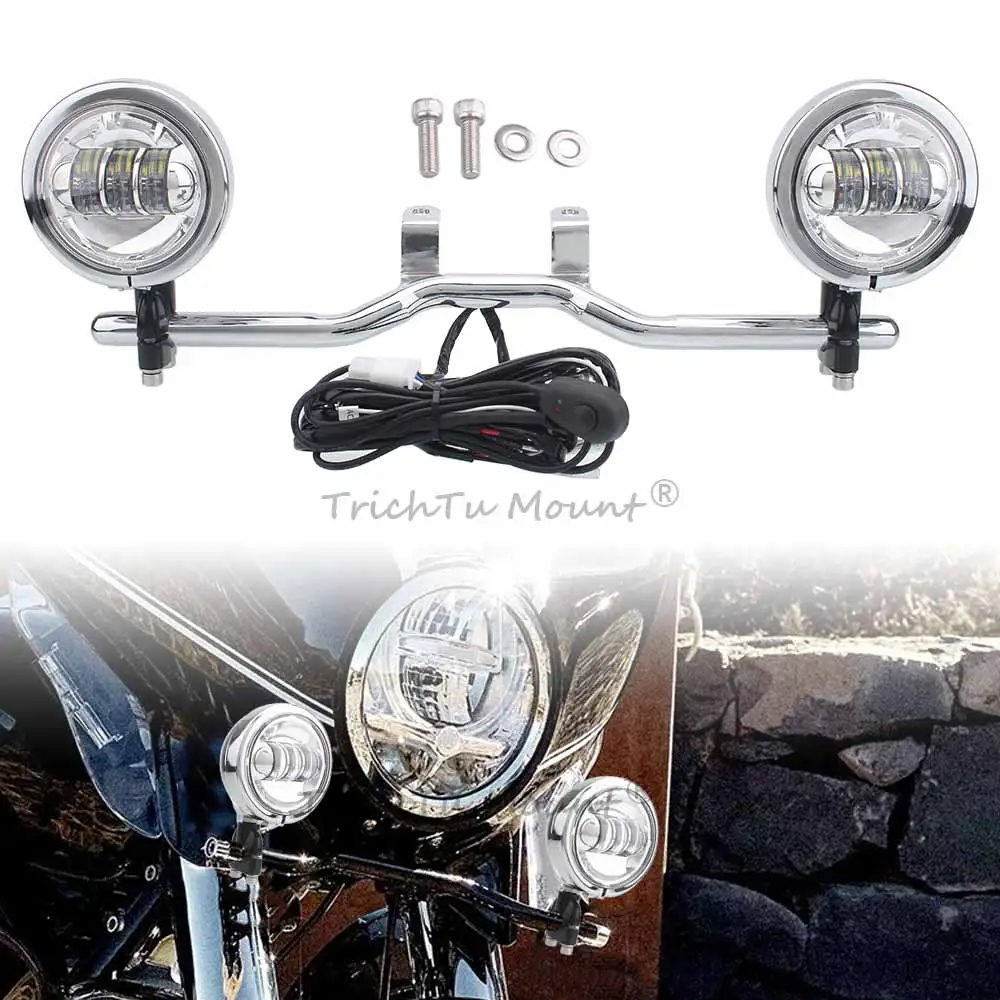 

For BMW R 18 B R18B R18 2021-2024 Chrome Motorcycle Modification Accessory Fog Lights 4.5'' waterproof LED Auxillary Headlight