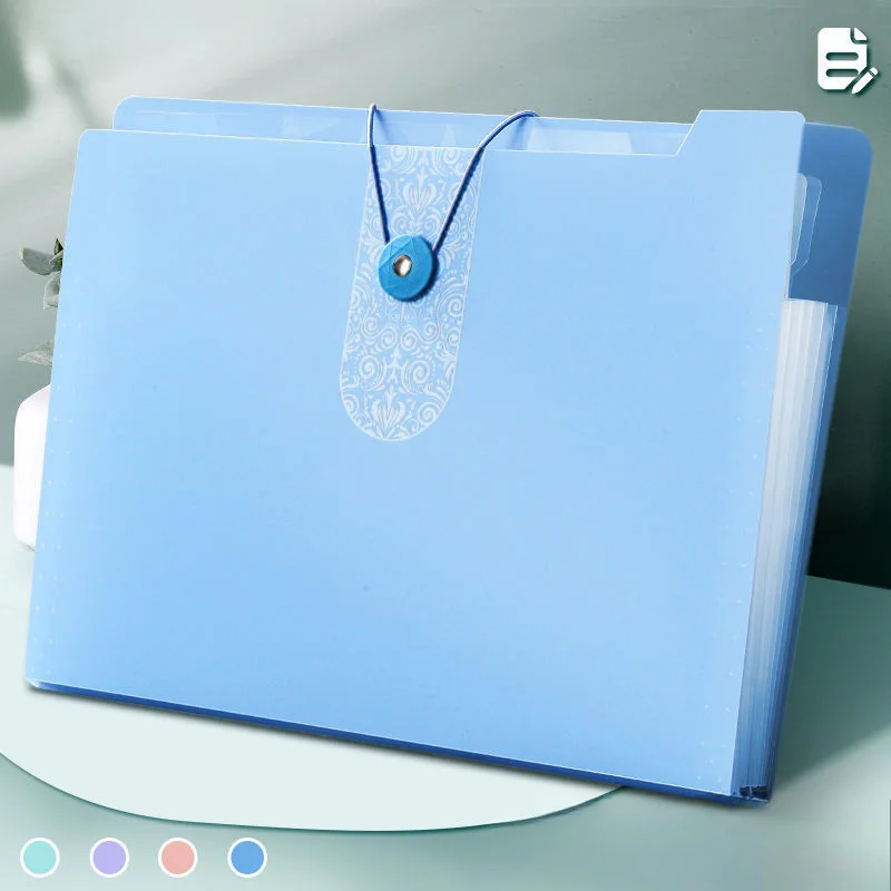 قطعة واحدة من المجلد البلاستيكي الوردي مع 5 طبقات، منظم الملفات المحمول للوثائق المكتبية وأوراق الامتحانات، حل تخزين متين #6