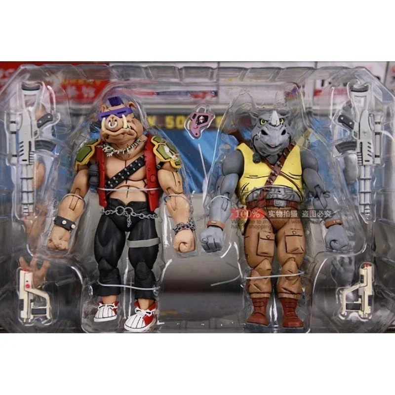 Neca 2017 Sdcc Limited Rocksteady Bebop Action Figures Film Teenage Mutant Ninja Turtles Anime Figure 16 cm Pvc Giocattoli da collezione