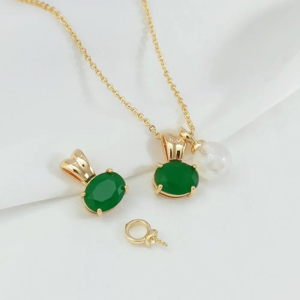 

14K Gold-inlaid Jade Small Pendant Cover, Hanging and Supporting Ring, DIY Handmade Bracelet, Necklace, Small Pendant Jewelry