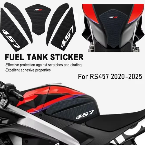 2025 nuevo para RS 457 RS457 2024-2025 pegatinas laterales antideslizantes para tanque de combustible de motocicleta pegatina de goma impermeable
