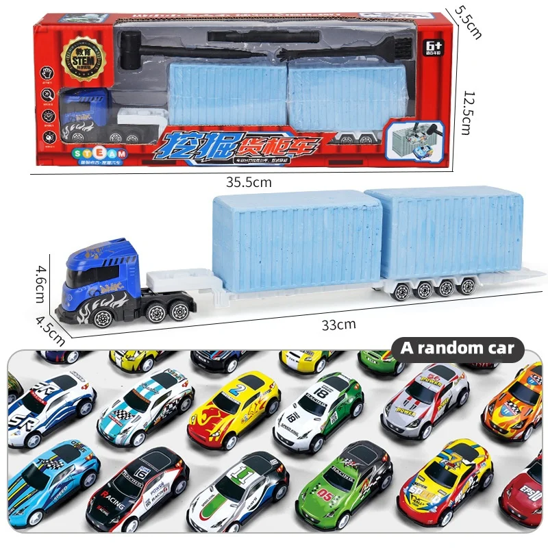 Camión transportador de coches grandes para niños, vehículo de carreras, excavación educativa, juegos competitivos, almacenamiento, coche de aleación, juguete para niños, regalo para niños