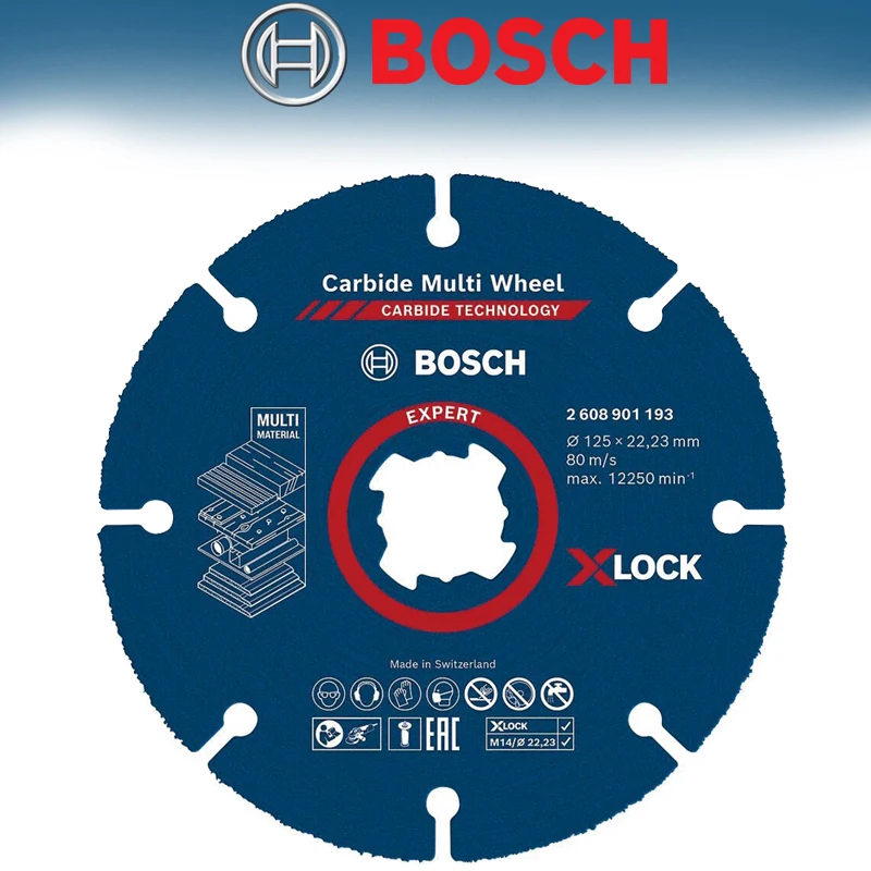 Bosch 2608901193 EXPERT Carbide Multi Wheel X-LOCK Cutiing Discs 125mm Wood Plastic Pipe Fiberglass Angle Grinder Cutting Blade