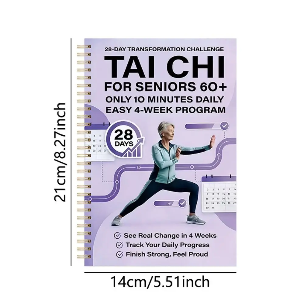 Lose Weight Tai Chi Practice Book Illustrated 28-day Plan Martial Arts Exercise Manual Self-Study 10 Minutes Daily