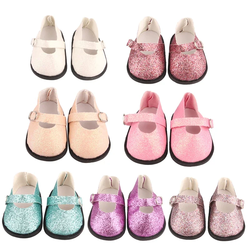7Cm Poppenschoenen Voor 18 Inch American & 43Cm Baby New Born Pop Pailletten Laarzen Accessoires Voor Og 1/3 Bjd Mijn Leven Pop Meisje Cadeau Speelgoed