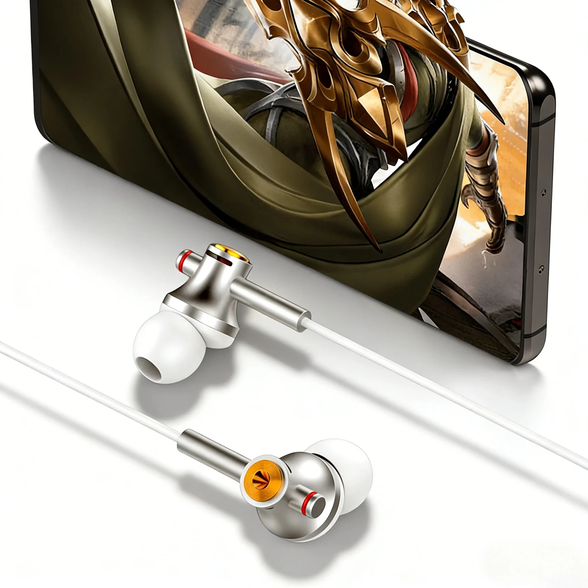 Dual‑Interface Wired Earbuds USB‑C /3.5mm Jack, Dolby Sound Noise Cancelling In‑ear Headphones Portable for Game & Music