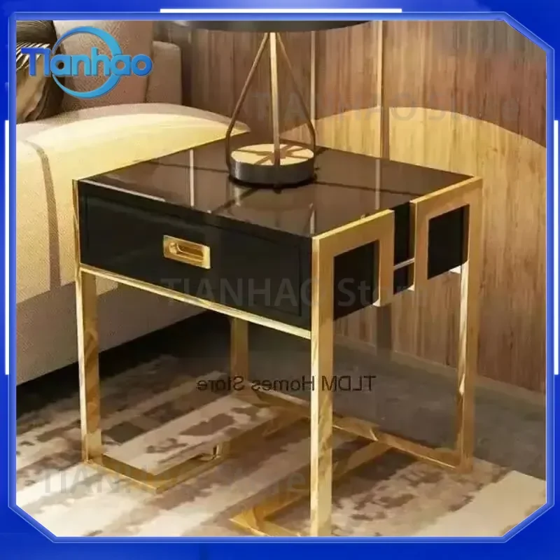 For Tables Home Nordic Modern Bedside Table Minimalist Light Sofa Side Nightstand Luxury Bedroom Dresser Furniture