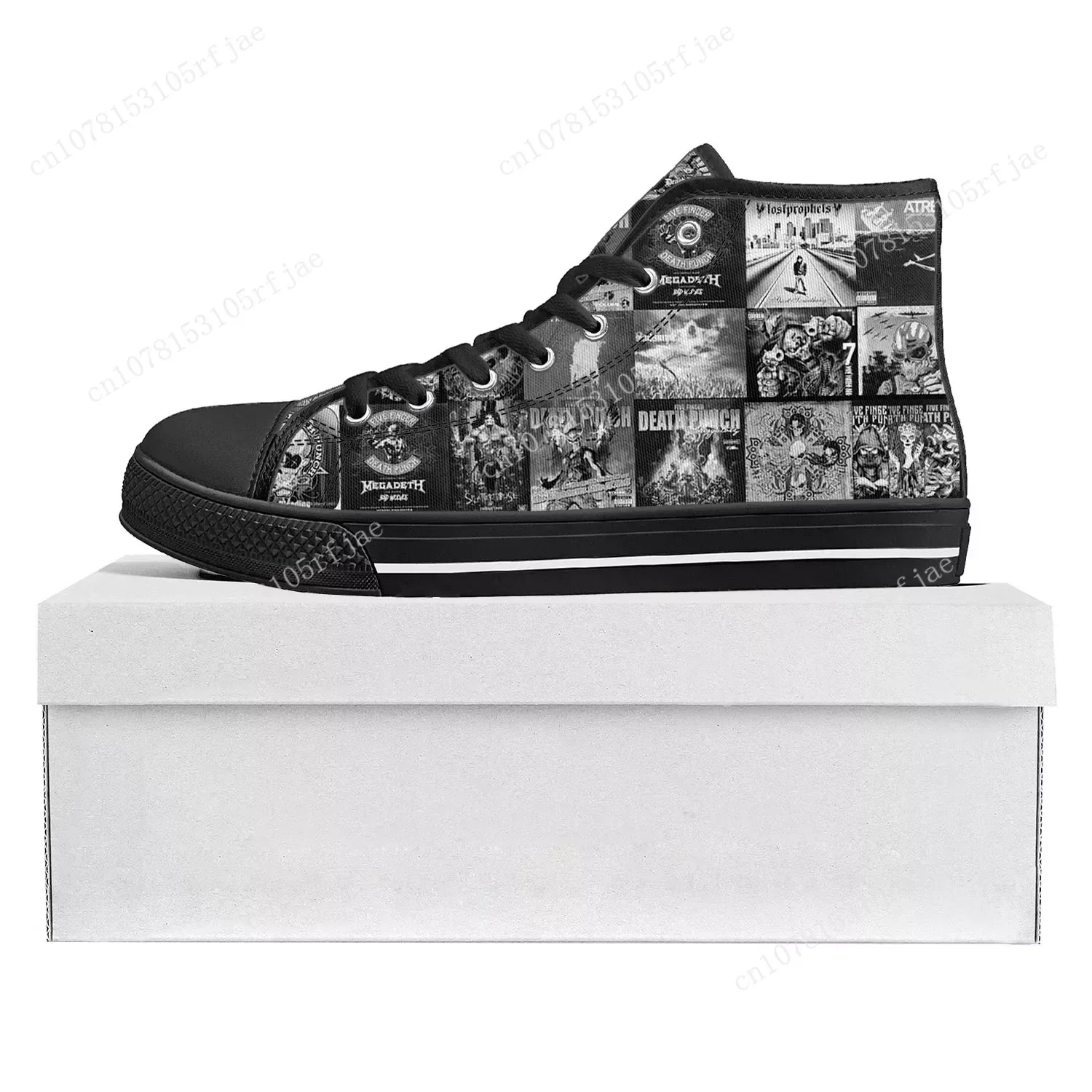 Five Finger Death Punch Pop High Top High Quality Sneakers Mens Womens Teenager Canvas Sneaker Casual Couple Shoes Custom Shoe