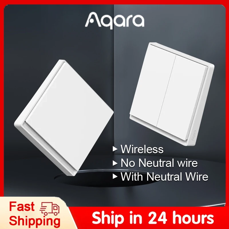 Aqara Smart Wall Switch E1 Zigbee3.0 Smart Home Wireless Light Switch with Neutral Fire Wire/Key Number for Xiaomi Mijia Homekit