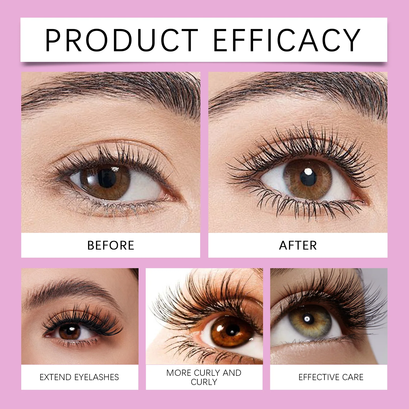 Suero para el Crecimiento Rápido de Pestañas, Potenciador para Pestañas Más Largas, Voluminosas y Rizadas, Tratamiento Nutritivo para la Raíz, Accesorio de Maquillaje para Ojos