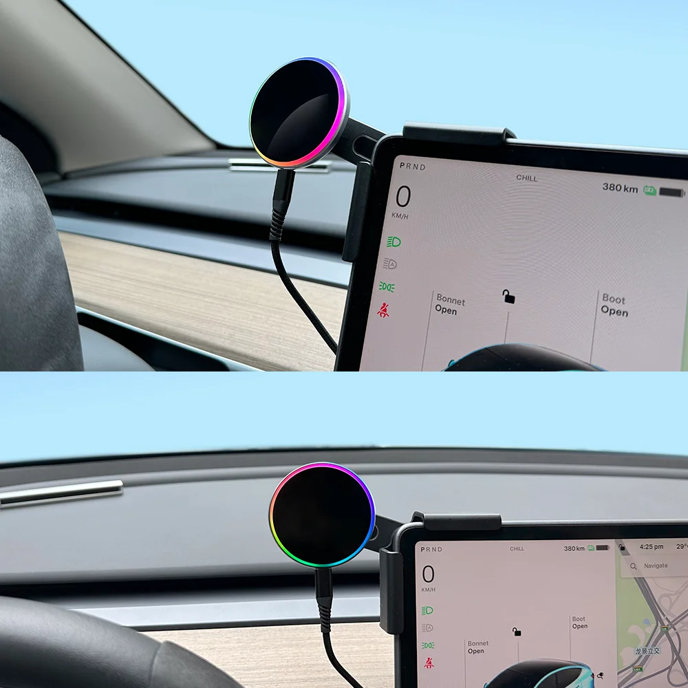 15 und 25W Qi2 Kabelloses Ladegerät Auto-Telefonhalterung Kompatibel mit MagSafe für Tesla Model Y 2026 Model 3 HIGHLAND BYD ATTO – Detail 3