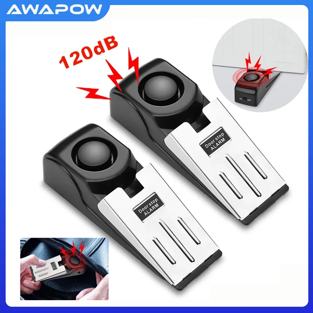 

Awapow 125 дБ Беспроводная дверная стоп-сигнализация Противоугонная дверная стопорная сигнализация Личная защитная сигнализация Пол Клин Защита дома