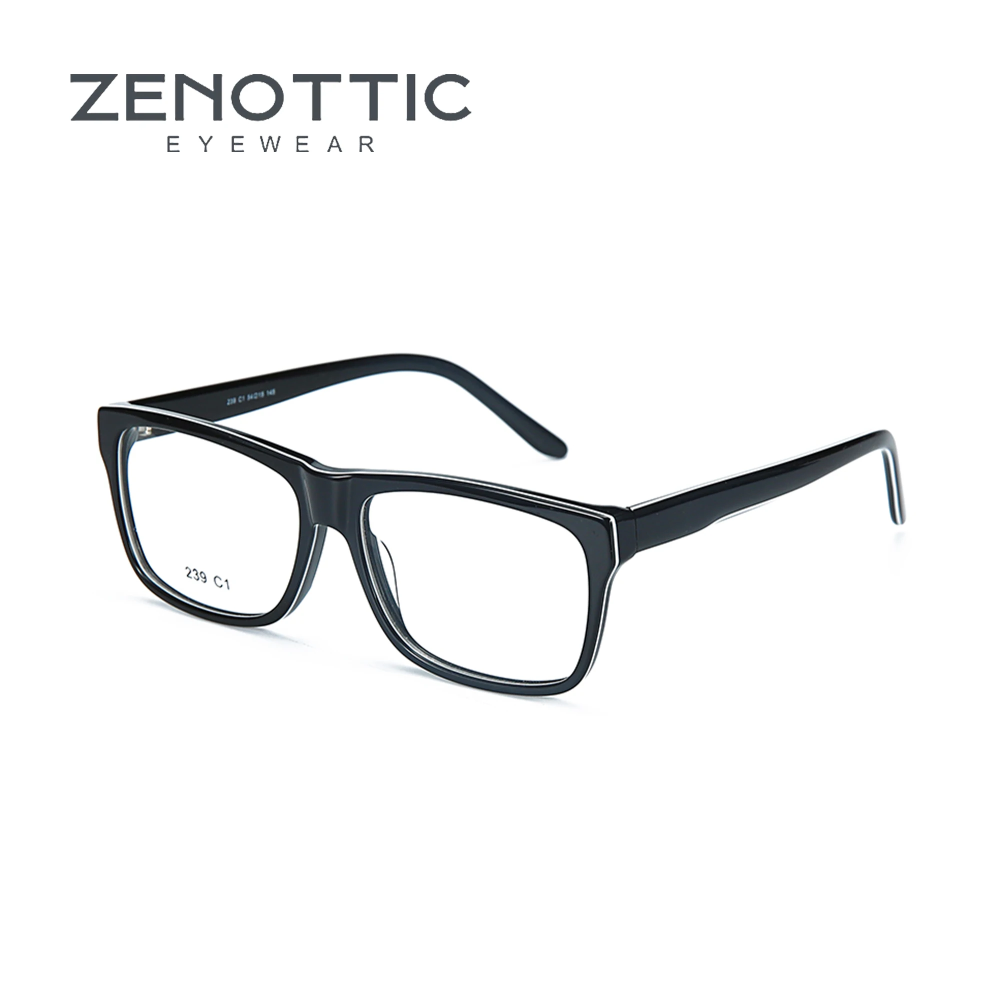 ZENOTTIC 남녀공용 사각 광학 안경, 처방되지 않는 초경량 아세테이트 안경, 패션 239, 신상 