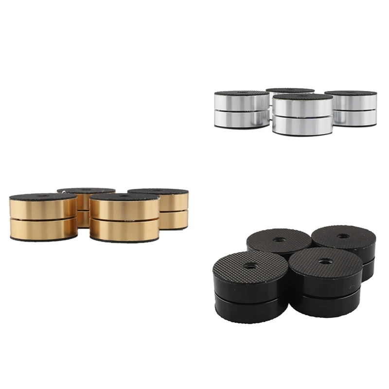 

4Piece Hifi Speaker Isolation Feet Cushion Pads Aluminum Vibration Dampener 40X23mm Black