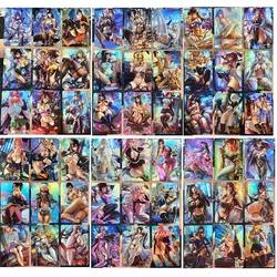 54 pçs/set acg beleza mai shiranui android 18 hinata rem kamado nezuko meninas sexy hobby colecionáveis jogo anime coleção cartões