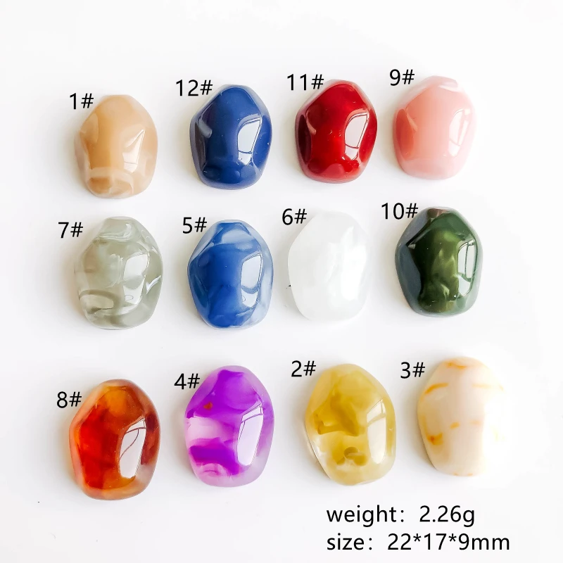 Irregular Spacer Cabochon Resin Plastic Flat Back Pendant Earring Charms Accessories Jewelry Making Sipplies Diy Craft 10pcs