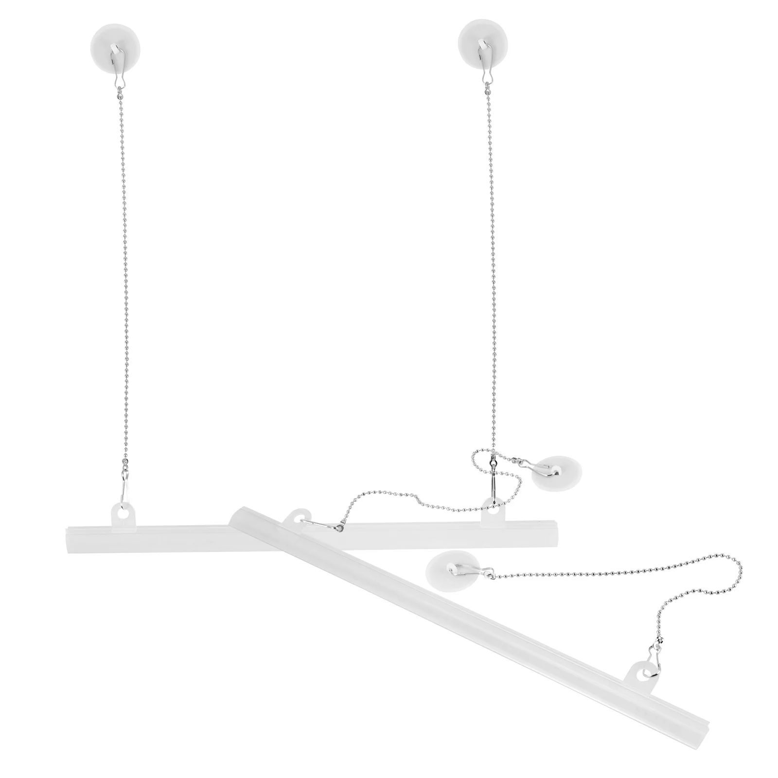 2Pcs Poster Hanging Pole Set PVC Iron Clamp Chain for Gallery Wall Decor Painting Scroll Holder Painting Scroll