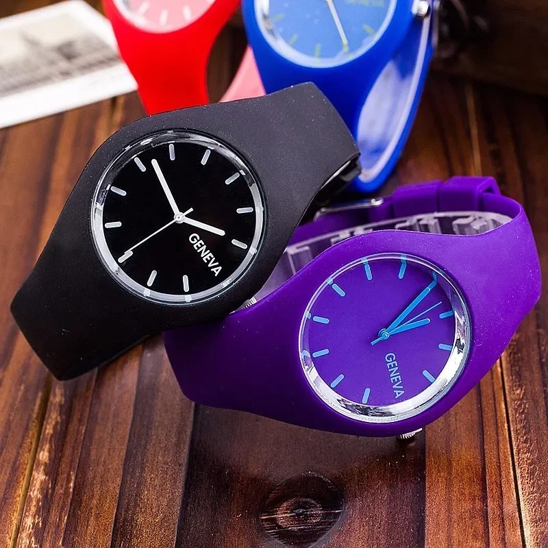 

Fashion Jelly Silicone Watch Women Casual Geneva Sport Watches Reloj Mujer Quartz Wristwatch Hot Sale Men Watch Reloj Hombre